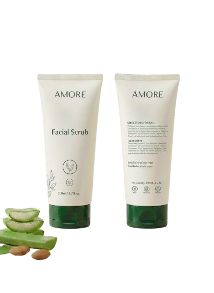 Amore Aloe Vera & Almond Facial Scrub - Natural Exfoliator for Glowing Skin