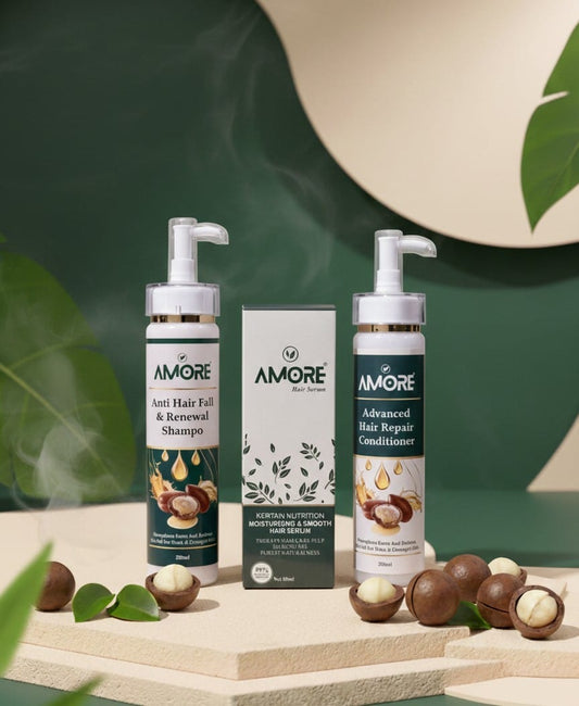 Anti-Hair Fall Shampoo, Repair Conditioner, & Keratin Serum